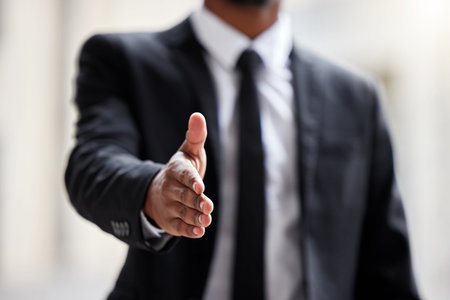 There are new connections to make every day. an unrecognizable businessman extending his hand out...