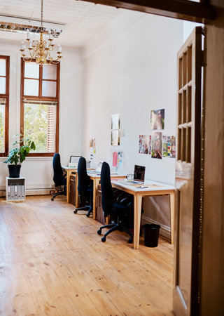 An office designed to inspire productivity. an empty modern office.の写真素材