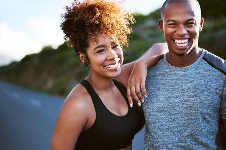 You have so much to gain and nothing to lose. a happy young couple out for a run together.