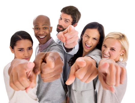 We nominate you. a group of confident businesspeople pointing at you.の写真素材