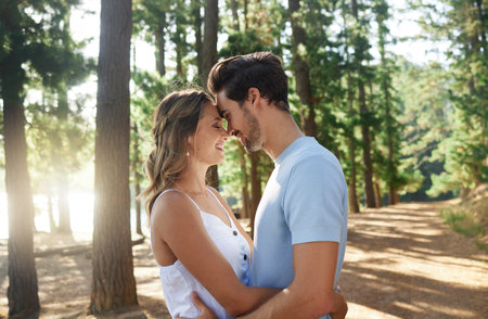 Ive fallen for you. an affectionate couple spending time together outdoors.