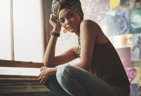 Totally stylin. Cropped portrait of an attractive young woman.の写真素材