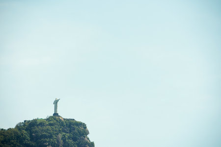 It is the symbol of Brazilian Christianity. the Christ the Redeemer monument in Rio de Janeiro, Brazil.の写真素材