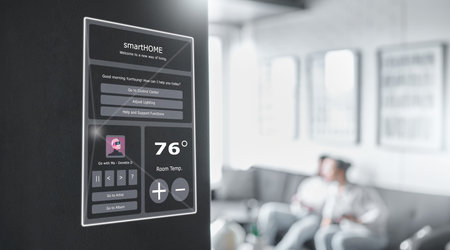 Smart home technology, wall system and digital dashboard monitor for house automation, air...
