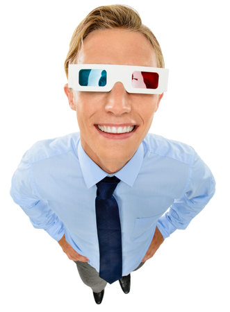 Get a different view of things. a handsome young businessman standing alone in the studio and...