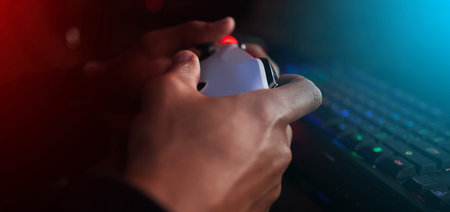 In the right hands, a controller is a powerful tool. an unrecognizable male gamer playing video...