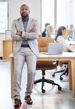 Its my duty to guide my team towards greatness. Portrait of a mature businessman standing with his...