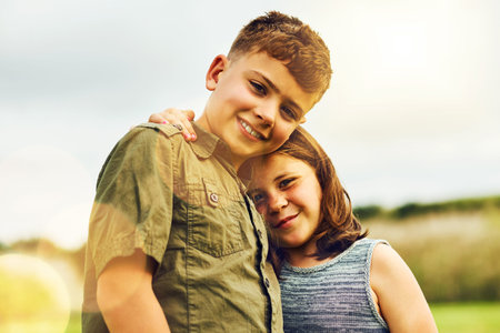Building strong family bonds from a young age. Portrait of an adorable brother and sister posing...