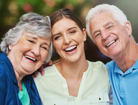 Together is our favourite place to be. a senior couple spending time with their daughter.