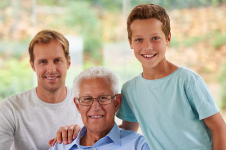 Three generations of the guys. Portrait of the three generations of men in the family.