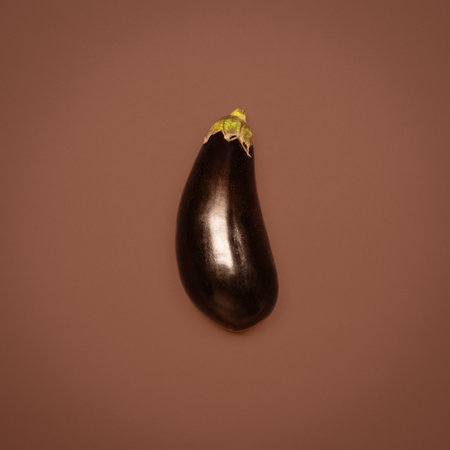 Natures sweetest treat. an eggplant against a studio background.の写真素材