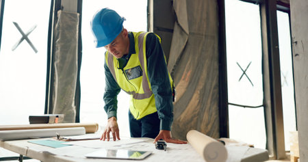 Man, architect or engineer and planning for inspection, construction or maintenance in safety and...