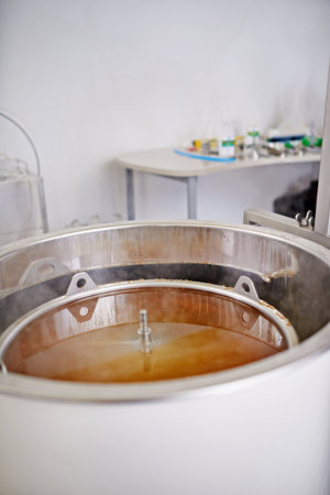 On the production line. A cropped shot of equipment at a brewery.の写真素材