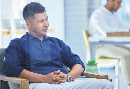 If you dont set goals, youll never succeed. a businessman sitting in a modern office.の写真素材