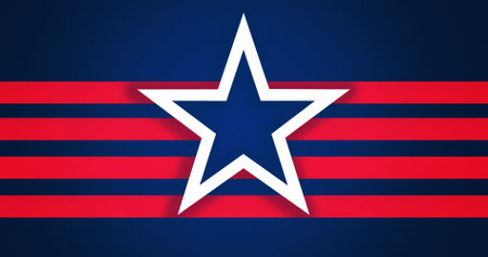 Flag, usa and politics with stars and stripes to represent a nation, country or patriotism in war or competition. Wallpaper, government and internation with a symbol of the united states americaの写真素材