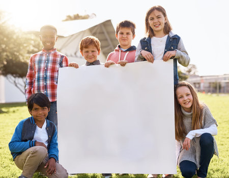 Let these wonderful kids display your idea. young kids playing together outdoors.