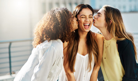 We adore each other. young female friends spending the day outside.