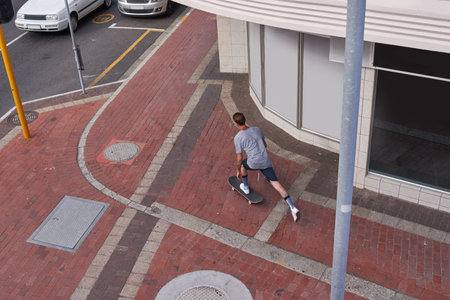 Skating is more than a hobby. skateboarders in the city.の写真素材