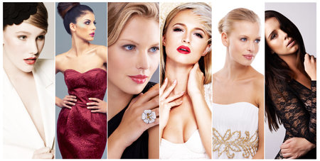 Pure fashion. Composite shot of a group of fashionably dressed young women.の写真素材