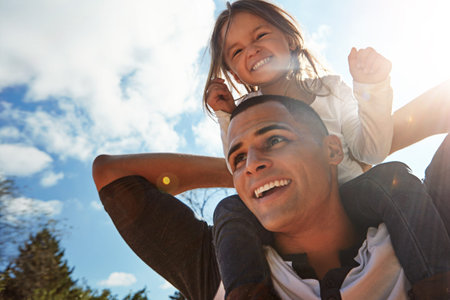 Father and daughter, best of friends forever. Portrait of a happy father and daughter enjoying a...