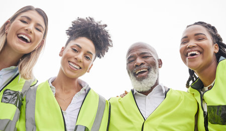 Architecture, teamwork and portrait of people for engineering, construction site and planning....