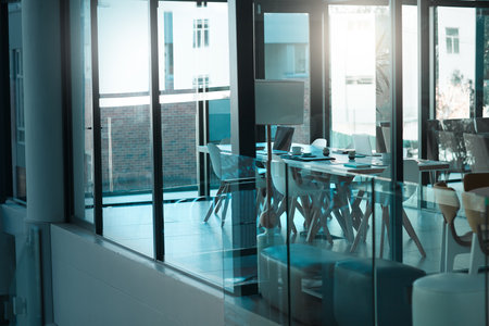Where dreams become a reality. an empty boardroom in a corporate office building.の写真素材