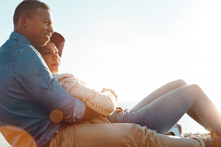 Lay back and get to lovin. a happy young couple enjoying a romantic day outdoors.