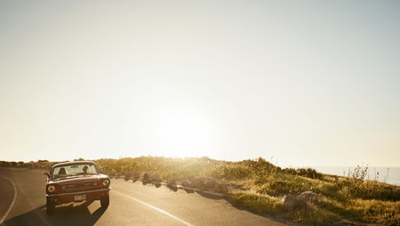 It was the perfect summer road trip. a young couple enjoying a road trip together.