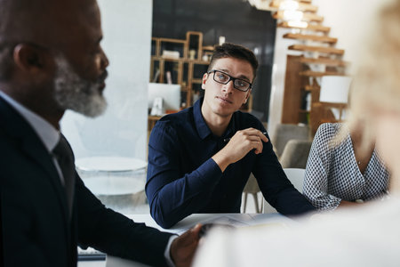 Theres purpose to their every action. a group of businesspeople having a meeting in an office.