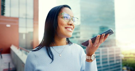Business woman, business phone call and time management in city outdoor for communication....