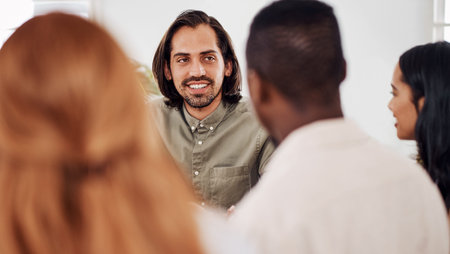 He always has lots of bright ideas to share. a young businessman having a meeting with his...