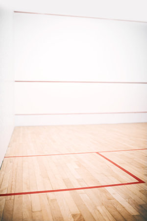 The holy frail of squash fanatics. an empty squash court.の写真素材