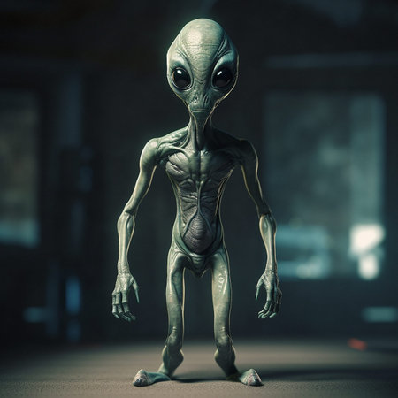 Alien attack or abduction or in a UFO space ship, visitor or scary world or universe with invasion,...