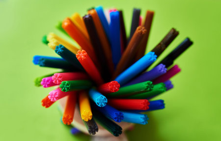 All you need is a dash of colour. Studio shot of different coloured felt tip pens in a pen holder...