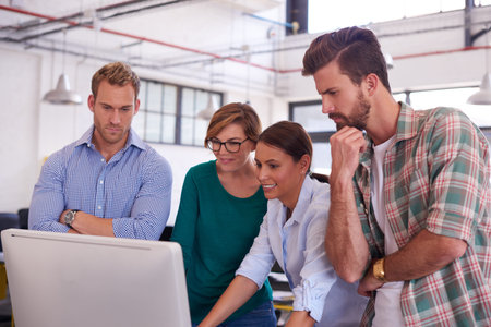 They each have their own ideas. young designers working together in their office.