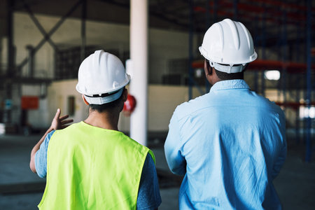 What the client wants, the client gets. two builders inspecting a construction site.