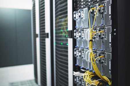 Your information is of high priority. an empty server room.