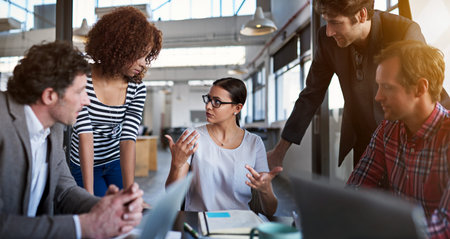 Business people, staff and group in a meeting, collaboration and partnership with a project or team....