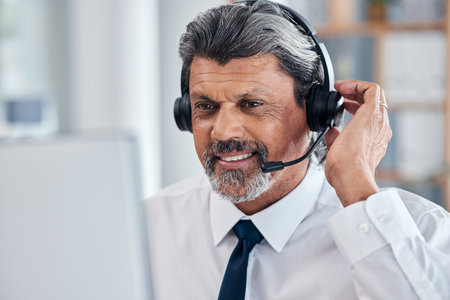 Call center, computer and man or agent for communication, sales and customer services in e commerce....