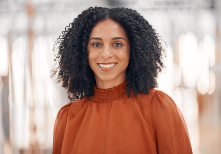 Business woman, smile and portrait with entrepreneur confidence, work pride and happy. Worker,...