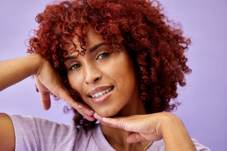 Beauty, skincare and portrait of woman in a studio for natural, cosmetic and glamour routine....