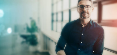 Portrait, mockup and professional man, designer or expert with job experience, career or startup...