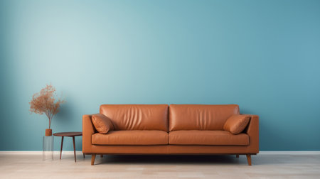 Couch with copy space mockup in living room interior. Modern design ideas for inspiration.の素材