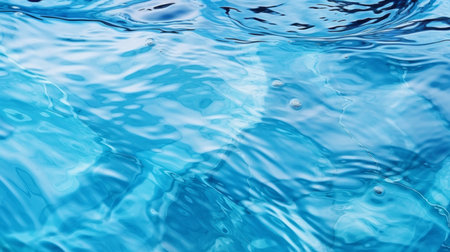 Close up of clear flowing water. Fresh spring mineral water for hydration and environment.の素材