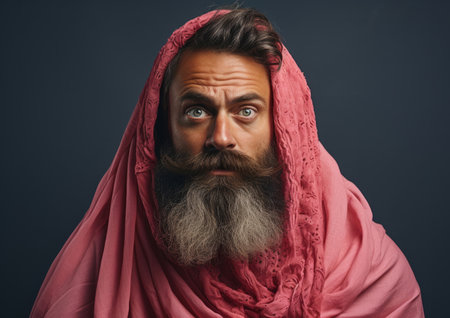 Model in traditional religious clothes. Studio expression. Religion concept.の素材