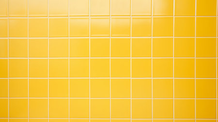 Yellow ceramic tile wall or floor background. Design wallpaper copyspaceの素材