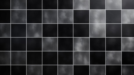 Black ceramic tile wall or floor background. Design wallpaper copyspaceの素材