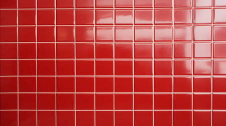 Red ceramic tile wall or floor background. Design wallpaper copyspaceの素材