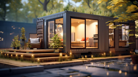 Sustainability and recycle concept for container box office, house, or vacationの素材