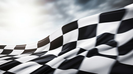 Black and white checkered flag. Motorsport racing symbol conceptの素材